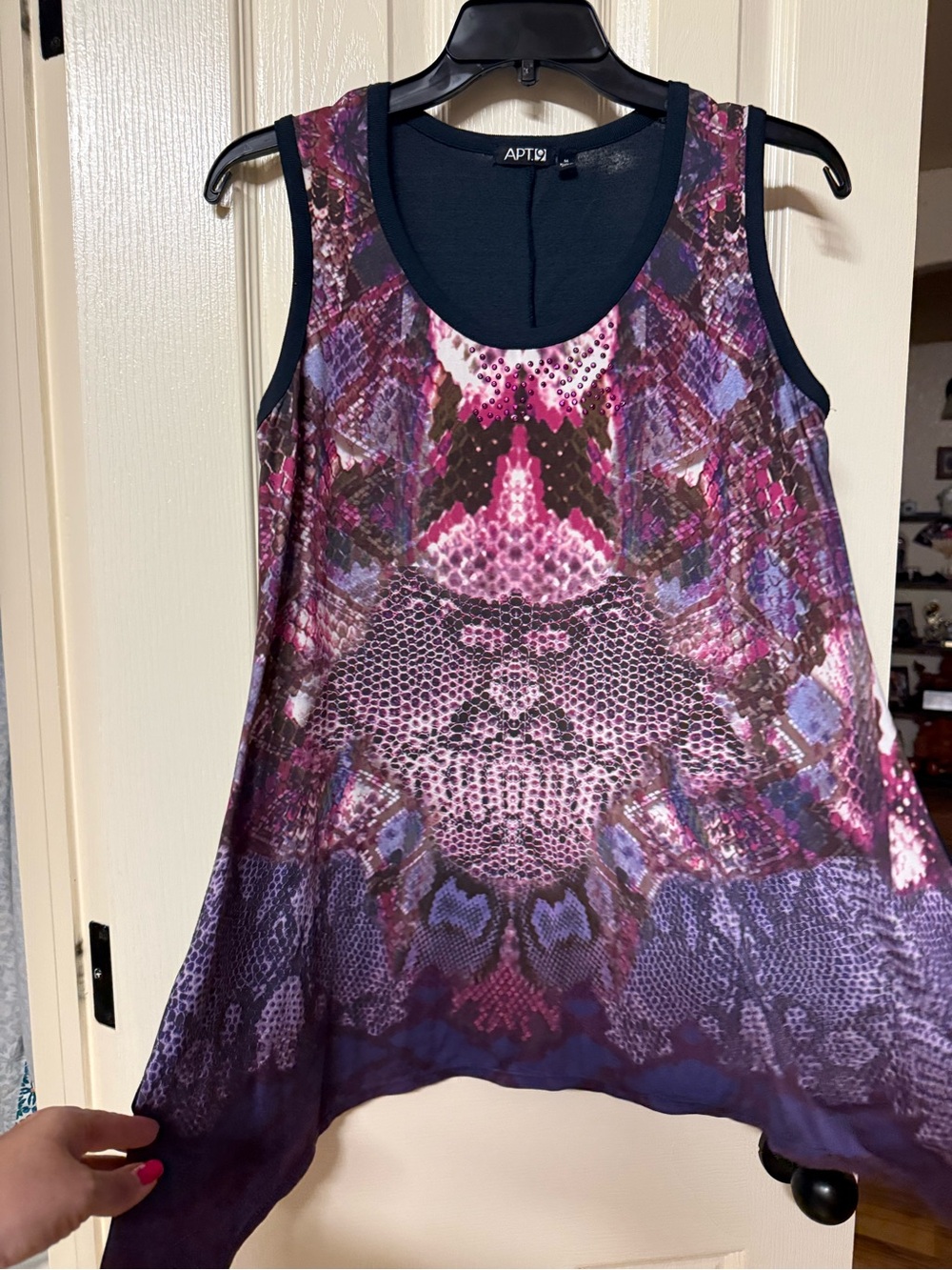 Apt. 9 Purple and Pink Snake-Print Sleeveless Tank
